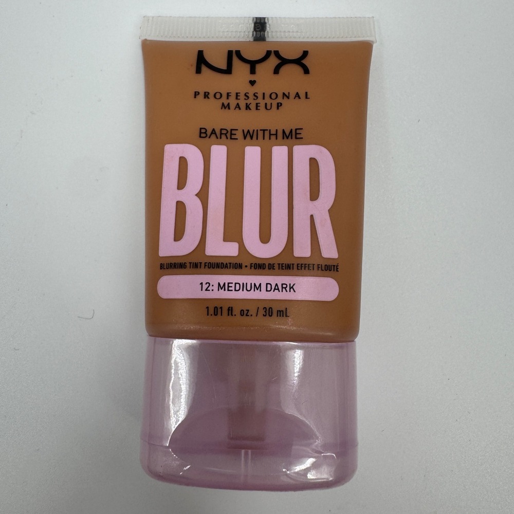 NYX Bare With Me Blur Blurring Tint Foundation 12 Medium Dark BWMBT12 1.01oz NEW